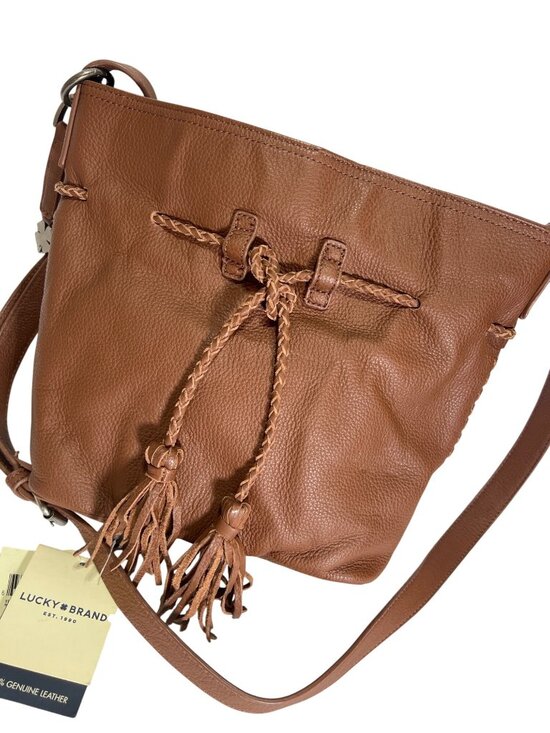 Lucky Brand Handbags - Lucky Brand NWT Brandy Shadow Leather Drawstring Boho Bucket Bag